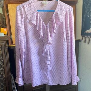 Ann Taylor Lavender Ruffled Blouse